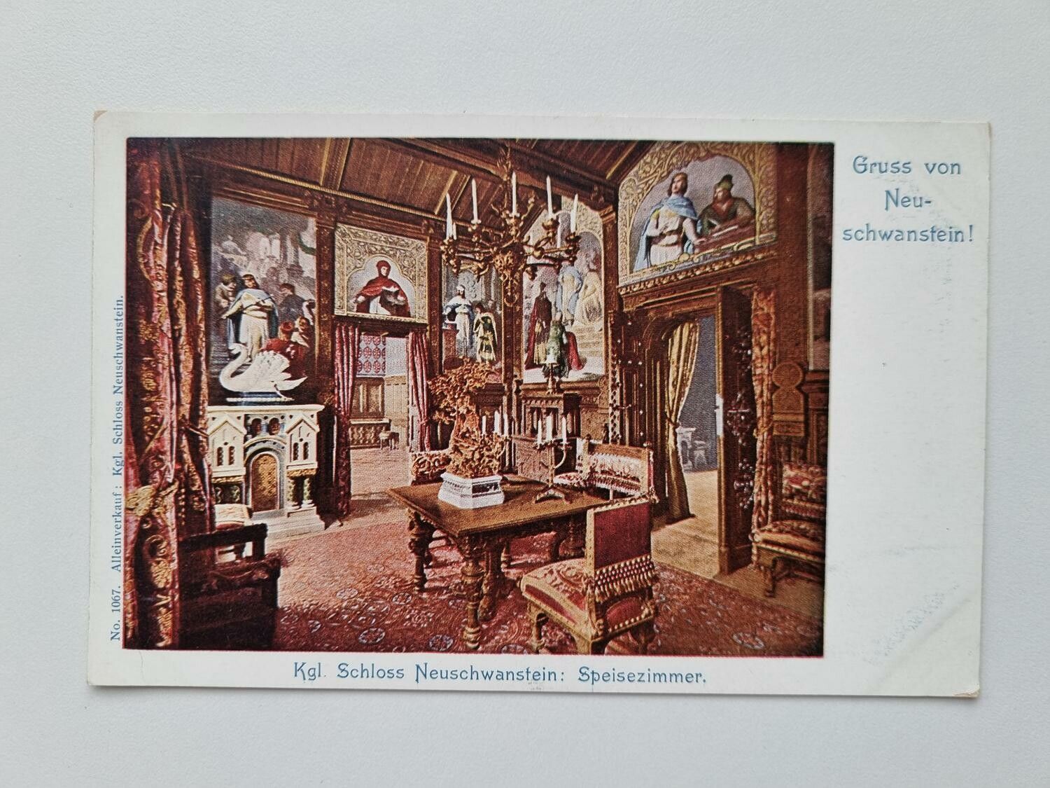 Äldre vykort Kgl. Schloss Neuschwanstein: Speisezimmer