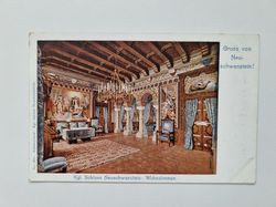 Äldre vykort Kgl. Schloss Neuschwanstein: Wohnzimmer