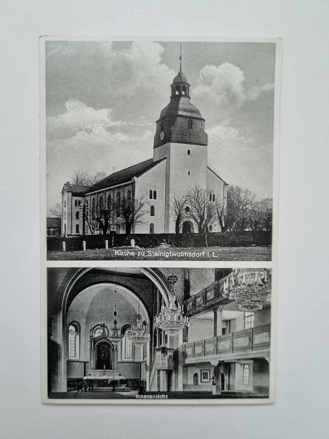 Äldre vykort Kirche zu Steinigtwolmsdorf I. L