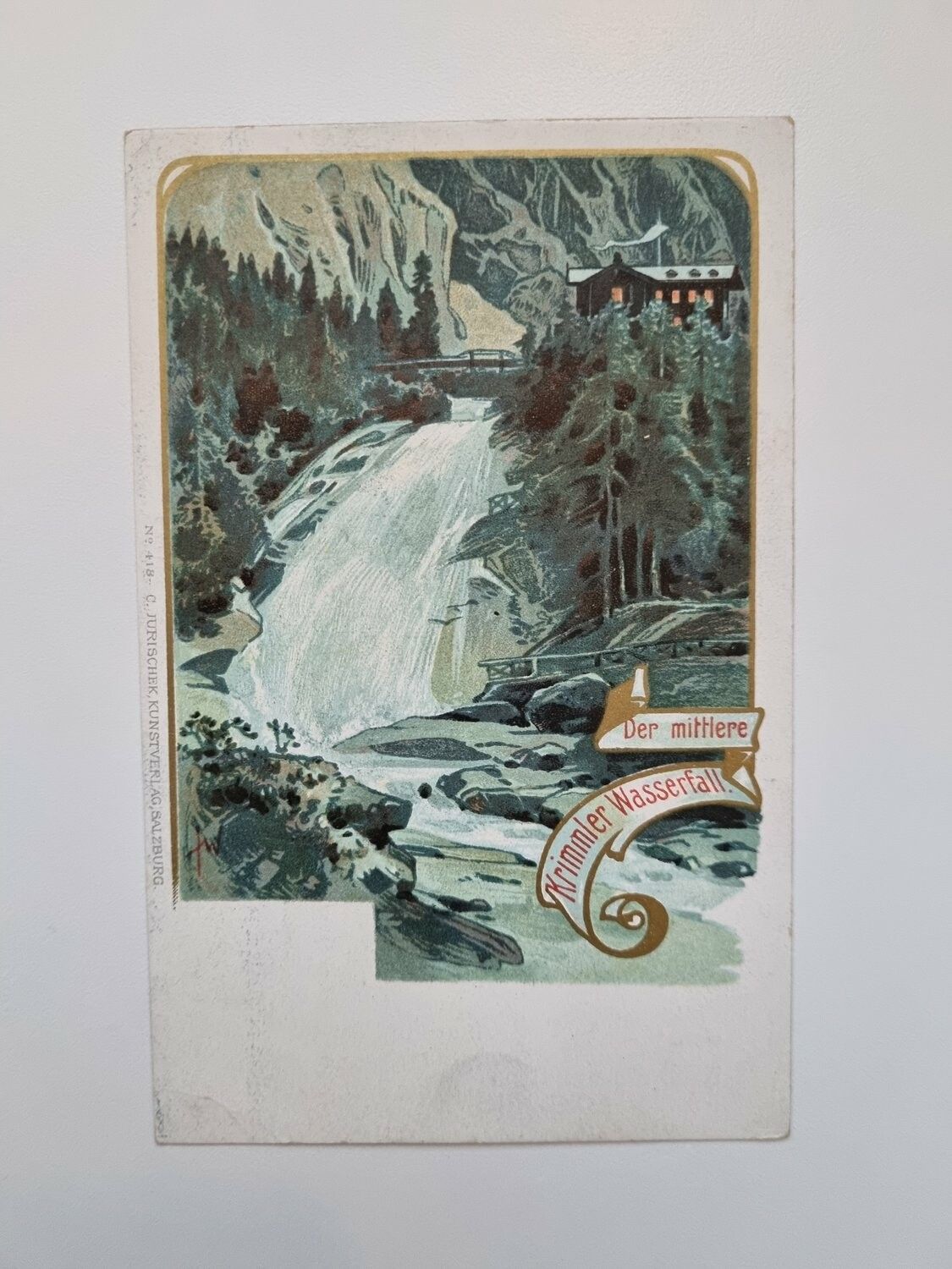 Äldre vykort Krimmler Wasserfall