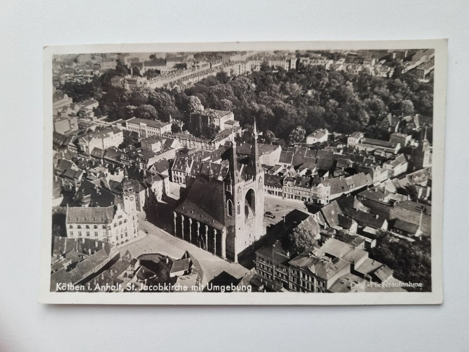 Äldre vykort Köthen i. Anhalt, St. Jacobkirche mit Umgebung