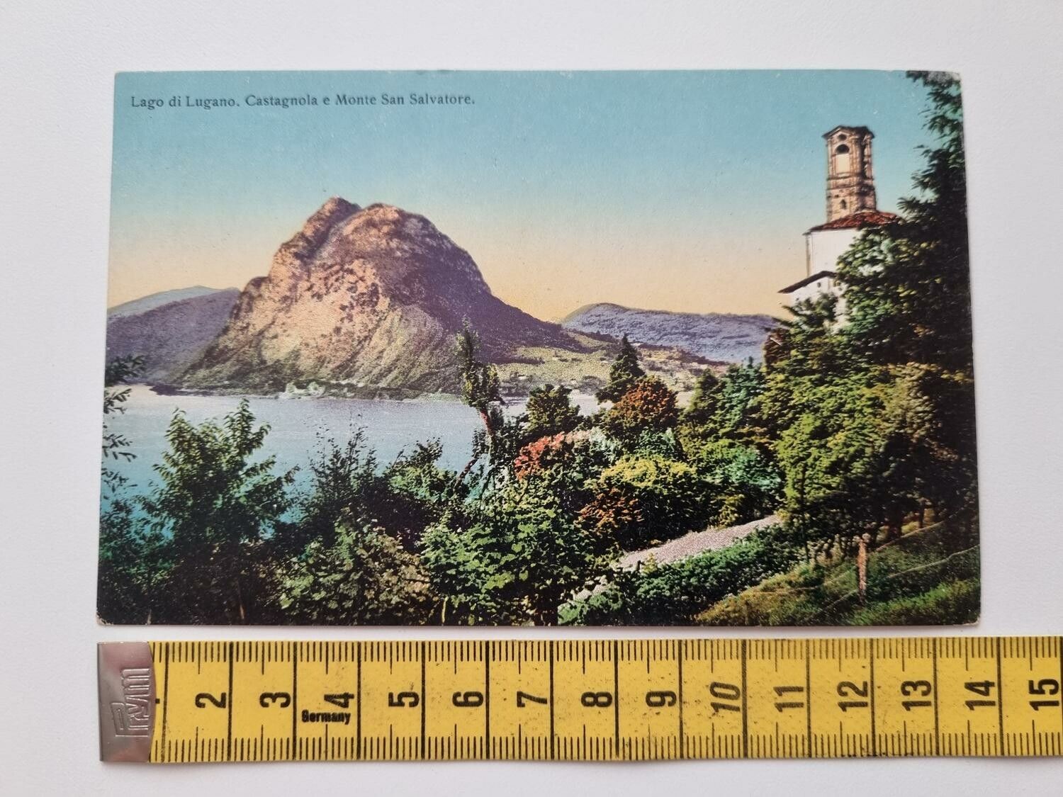 Äldre vykort Lago di Lugano, Castagnola e Monte San Salvatore.