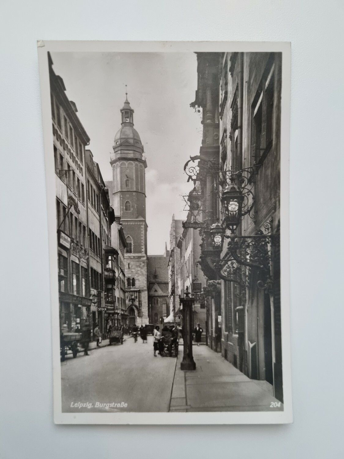 Äldre vykort Leipzig, Burgstraße