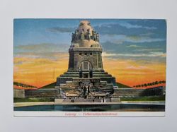 Äldre vykort Leipzig Völkerschlachtdenkmal.