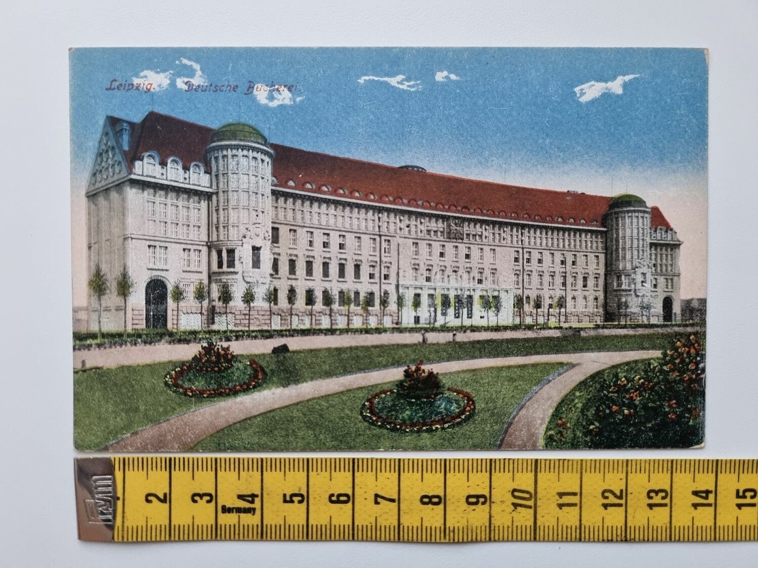 Äldre vykort Leipzig. Deutsche Bücherei