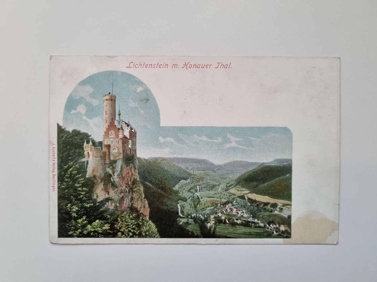 Äldre vykort Lichtenstein Castle