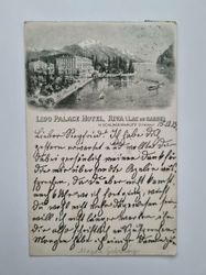 Äldre vykort LIDO PALACE HOTEL, RIVA (LAG DE GARDE)