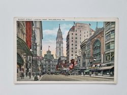 Äldre vykort MARKET STREET, LOOKING WEST, PHILADELPHIA, PA.