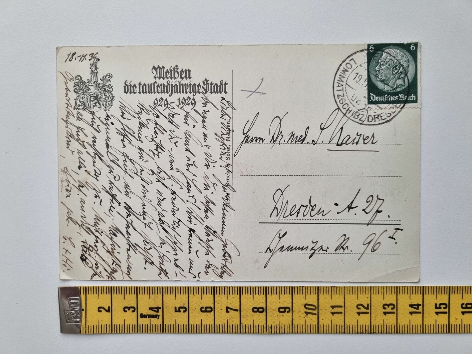 Äldre vykort Meißen - Blick ins Elbtal
