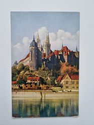 Äldre vykort Meissen. Albrechtsburg und Dom (Elbseite).