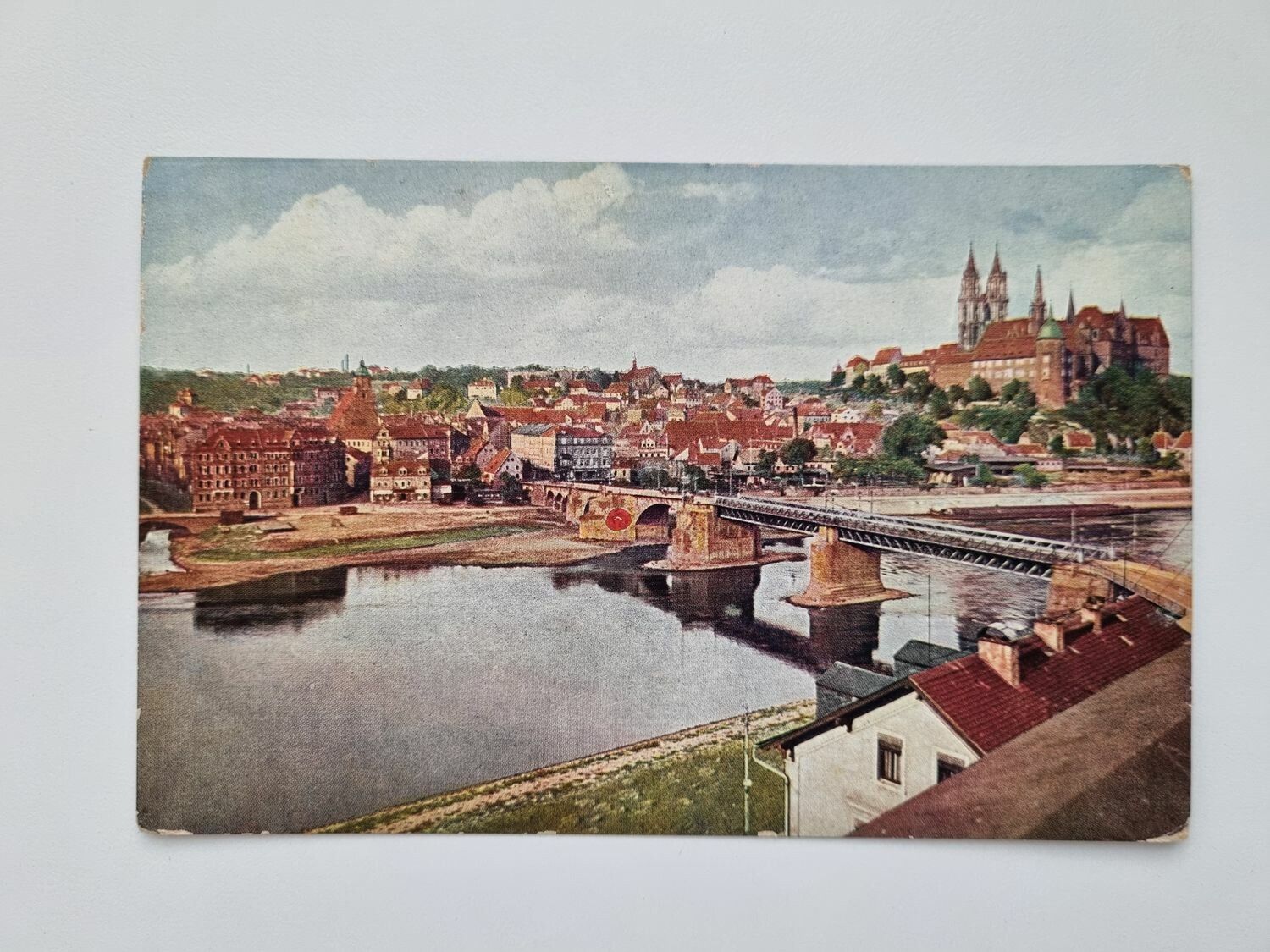 Äldre vykort Meißen. Gesamtansicht.