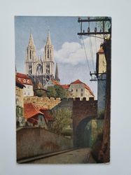 Äldre vykort Meissen. Hohlweg