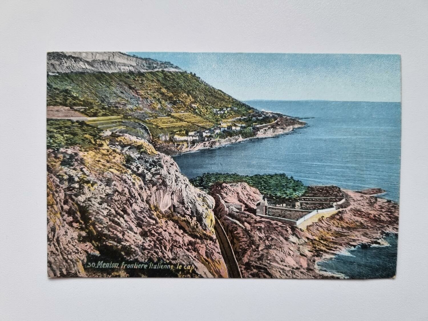 Äldre vykort Menton, Frontiere Italienne le cap