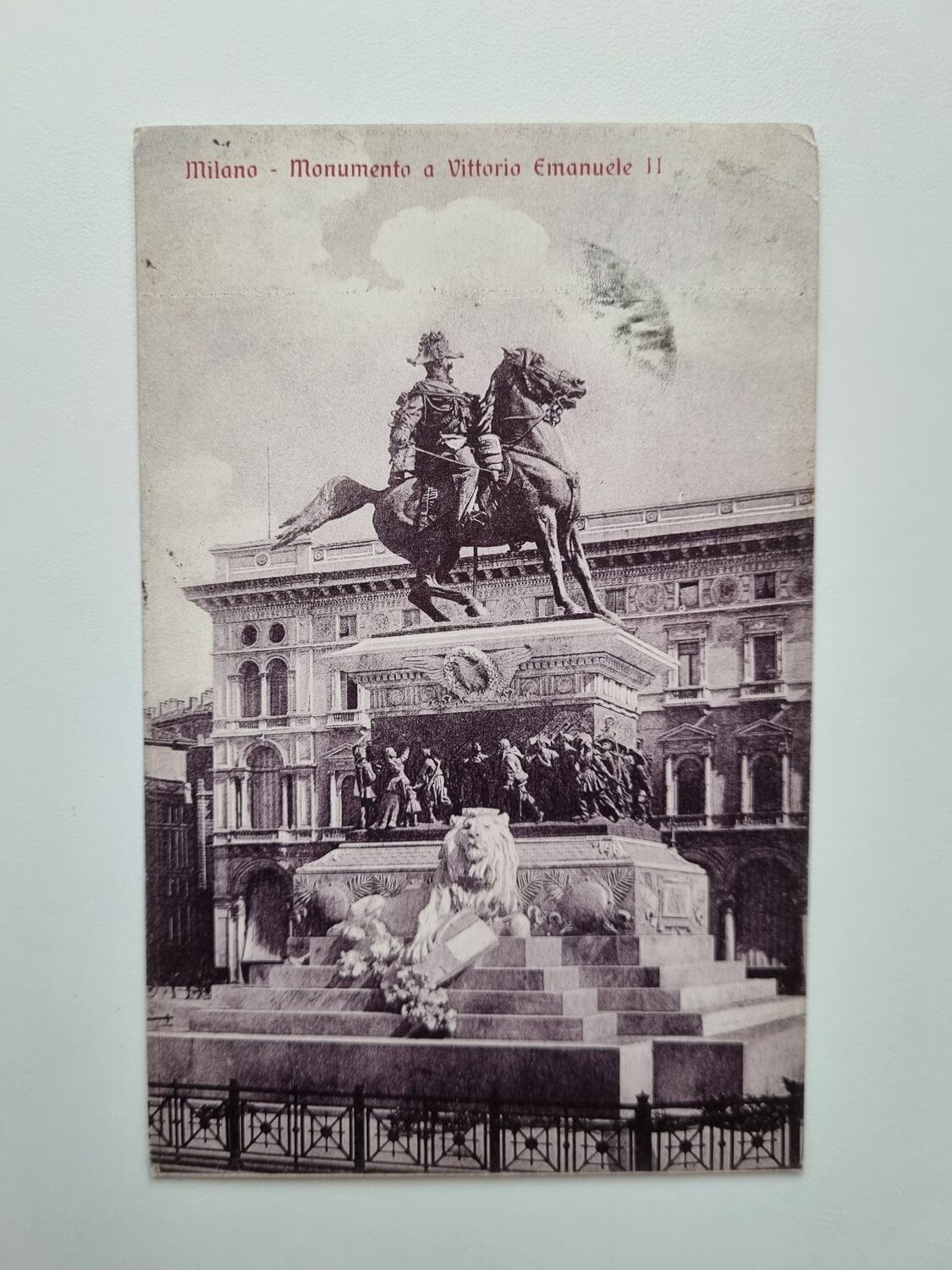 Äldre vykort Milano Monumento a Vittorio Emanuele II