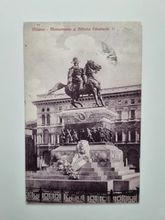 Äldre vykort Milano Monumento a Vittorio Emanuele II