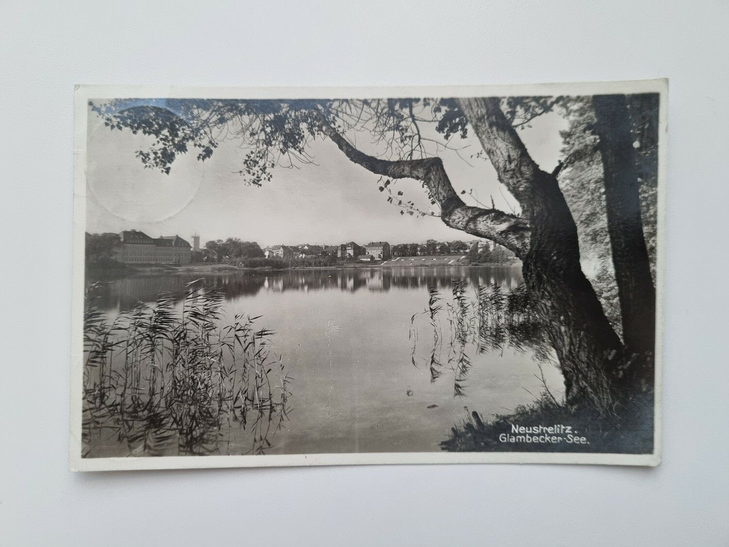 Äldre vykort Neustrelitz. Glambecker See