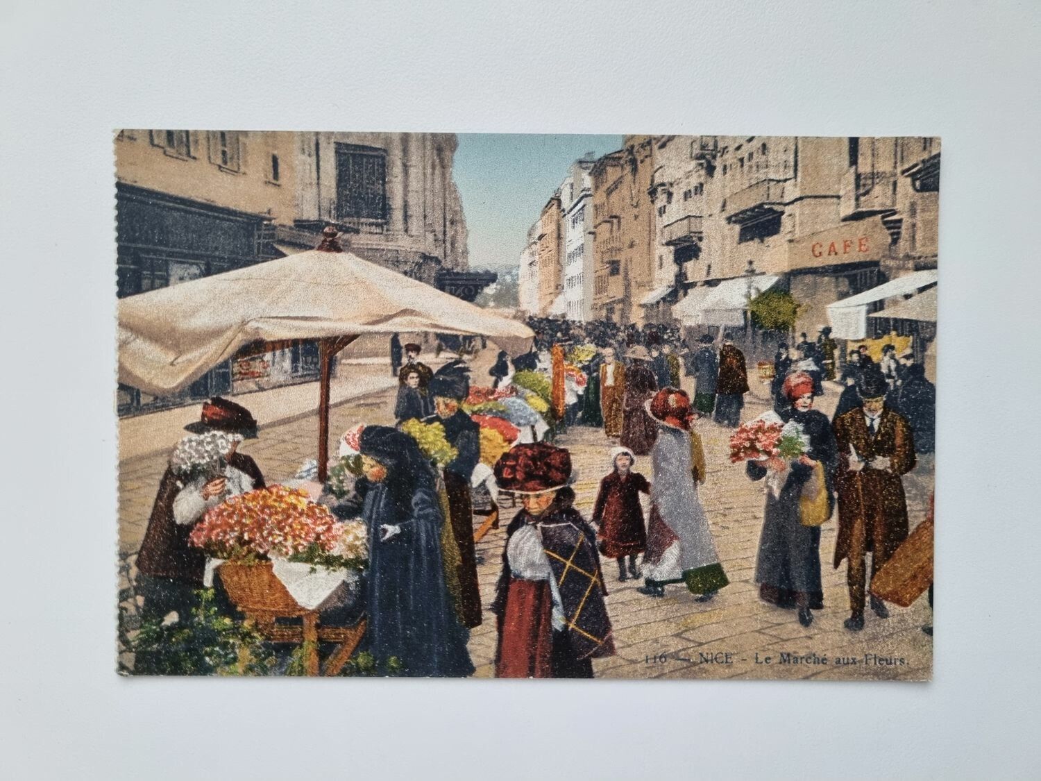 Äldre vykort NICE - Le Marché aux Fleurs