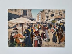 Äldre vykort NICE - Le Marché aux Fleurs