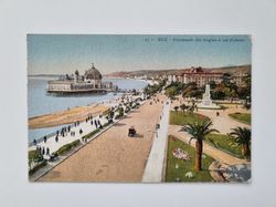 Äldre vykort NICE Promenade des Anglais à vol d'oiseau.