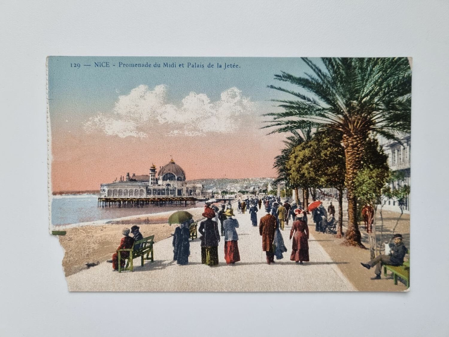 Äldre vykort NICE Promenade du Midi et Palais de la Jetée.