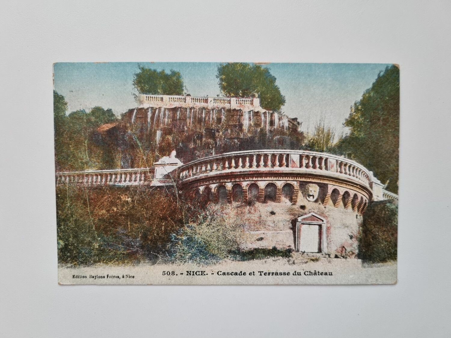 Äldre vykort NICE. Cascade et Terrasse du Château