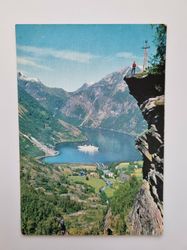 Äldre vykort Norge: Flydalsjuvet, Geiranger