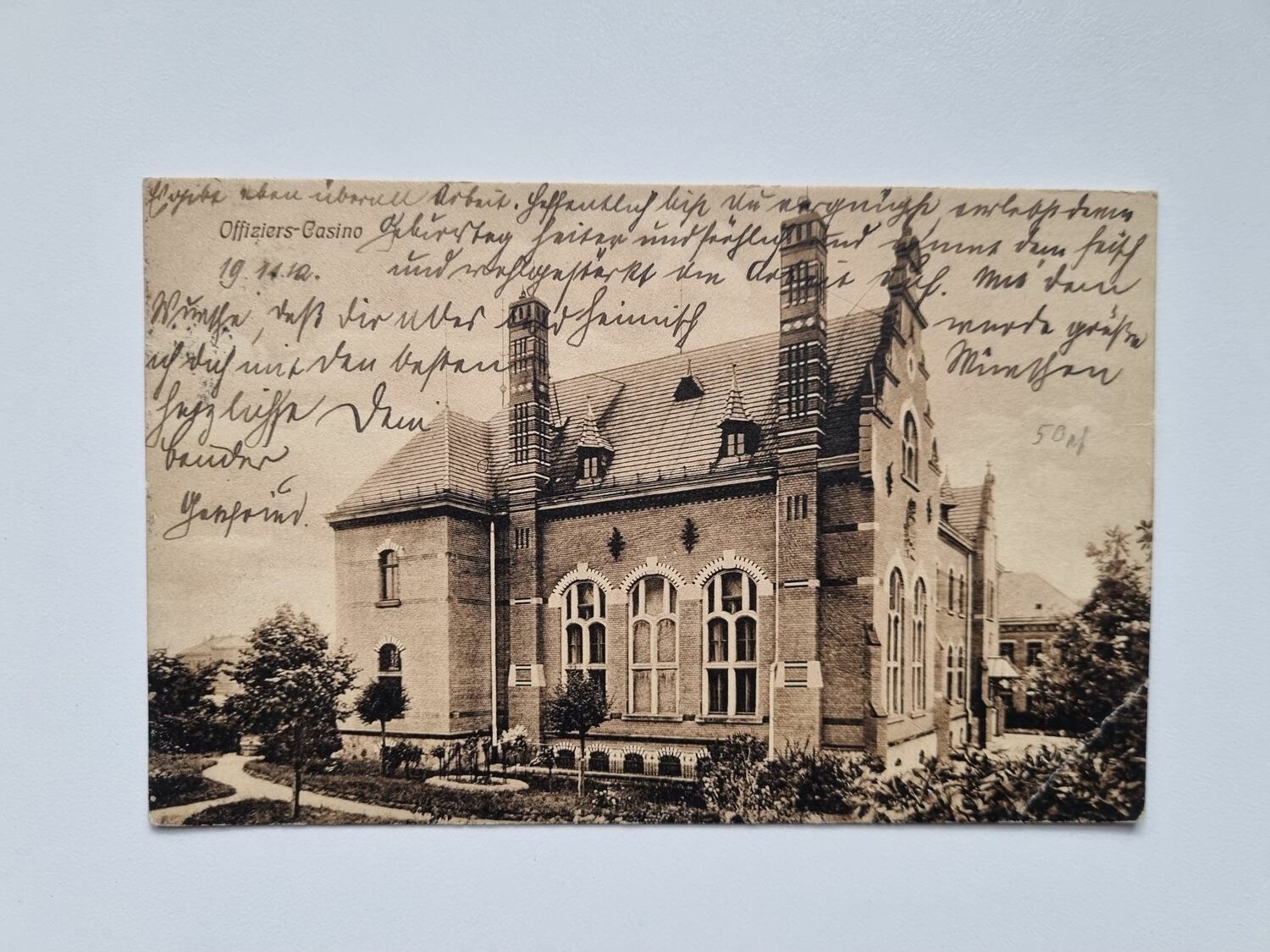 Äldre vykort Offiziers-Casino, 1912