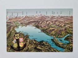 Äldre vykort Panorama vom Bodensee