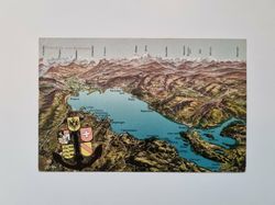 Äldre vykort Panorama vom Bodensee