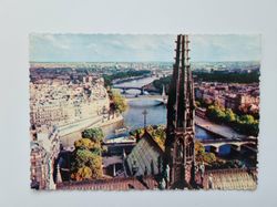 Äldre vykort PARIS La flèche de Notre-Dame et les ponts