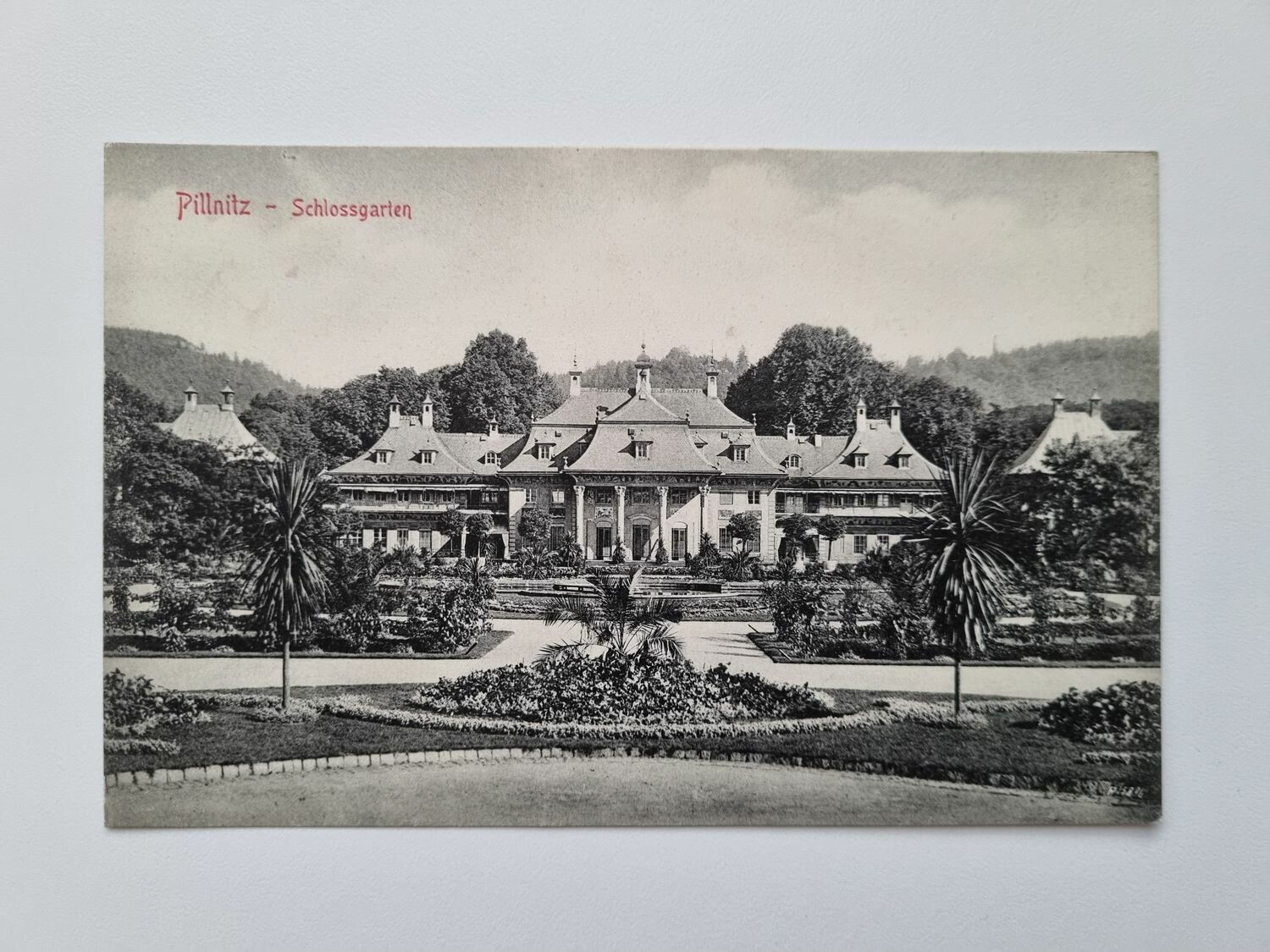 Äldre vykort Pillnitz Schlossgarten