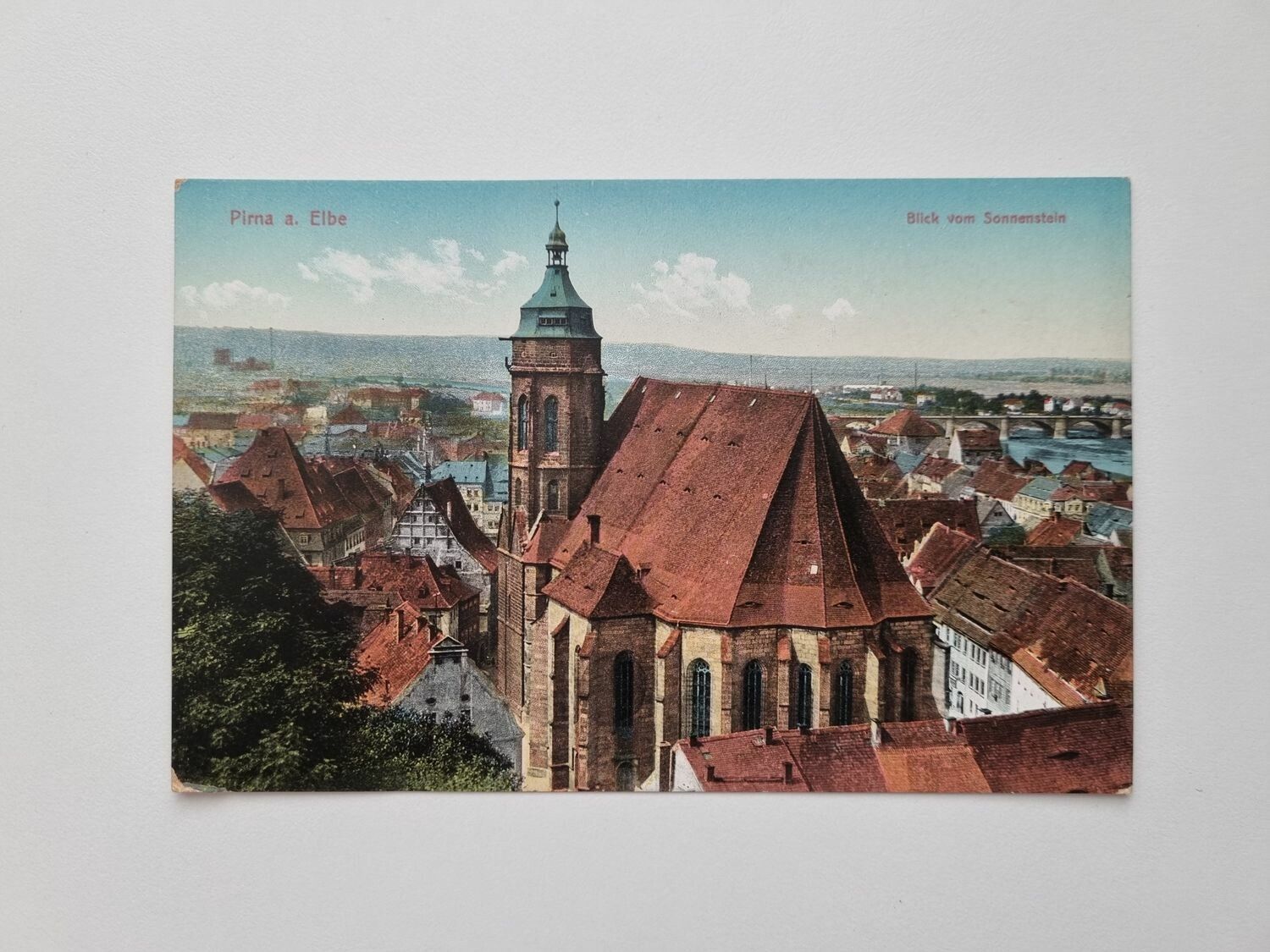 Äldre vykort Pirna a. Elbe Blick vom Sonnenstein