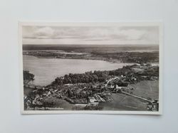 Äldre vykort Plaue (Havel), Fliegeraufnahme.
