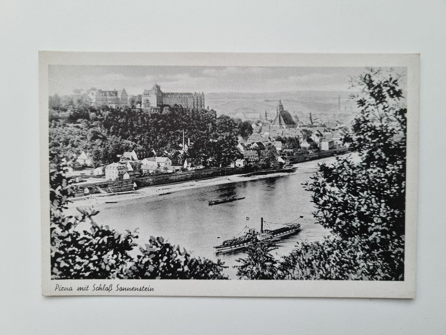 Äldre vykort Pirna mit Schloß Sonnenstein