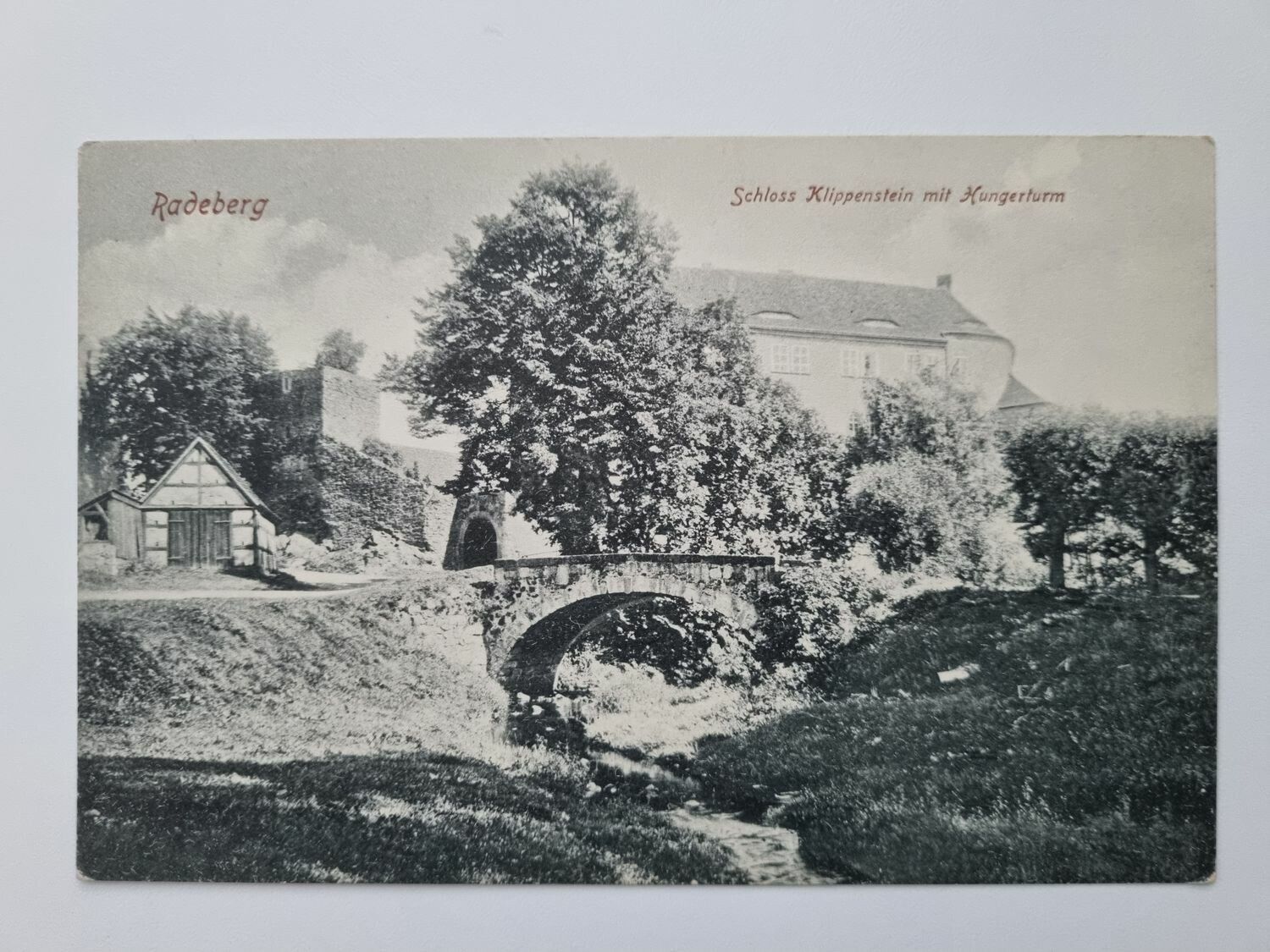 Äldre vykort Radeberg Schloss Klippenstein mit Hungerturm