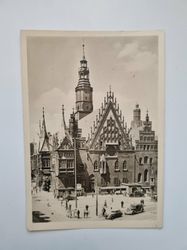 Äldre vykort Rathaus zu Breslau, stämplat 1940