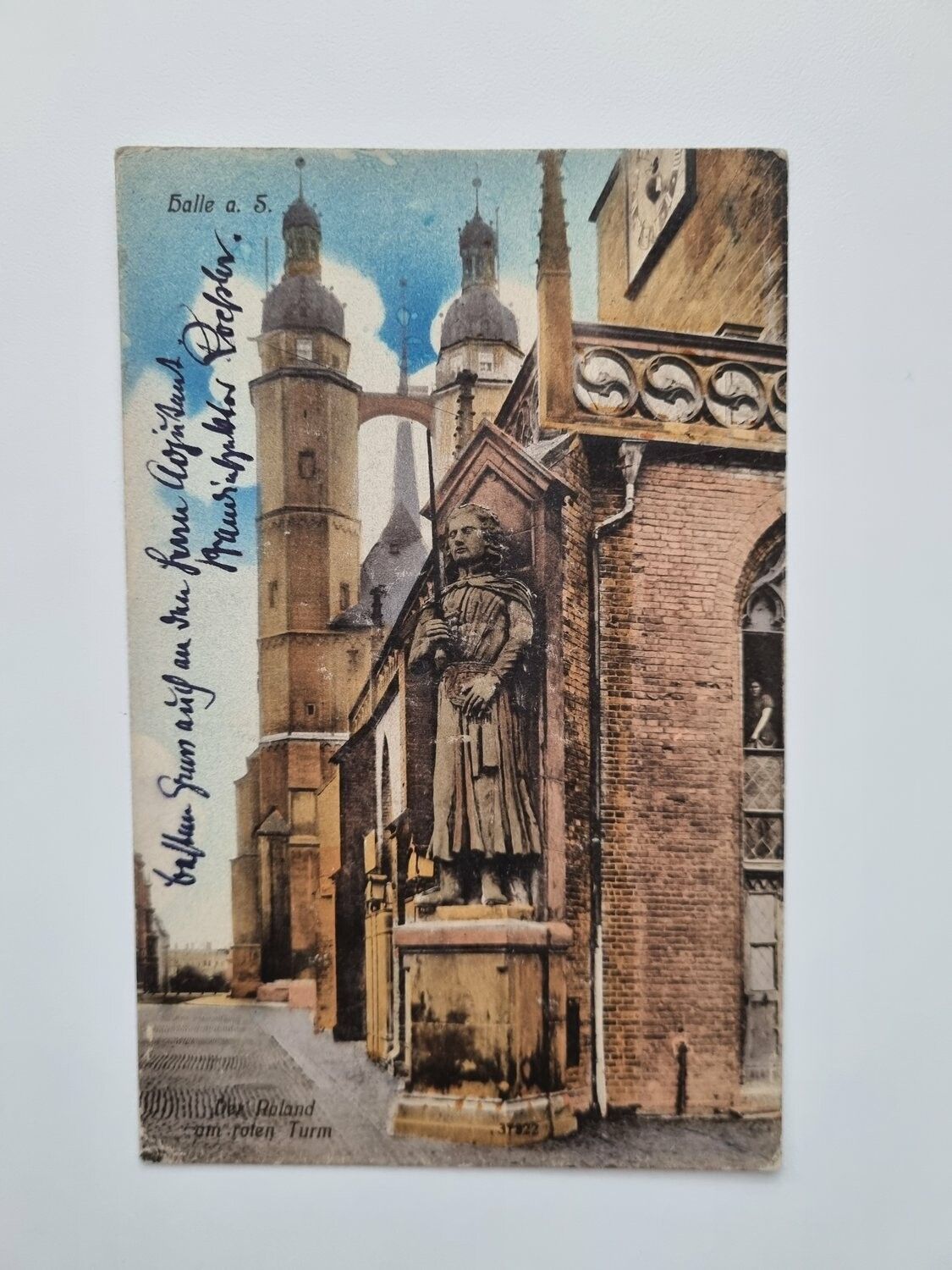 Äldre vykort Roland am roten Turm, 1913