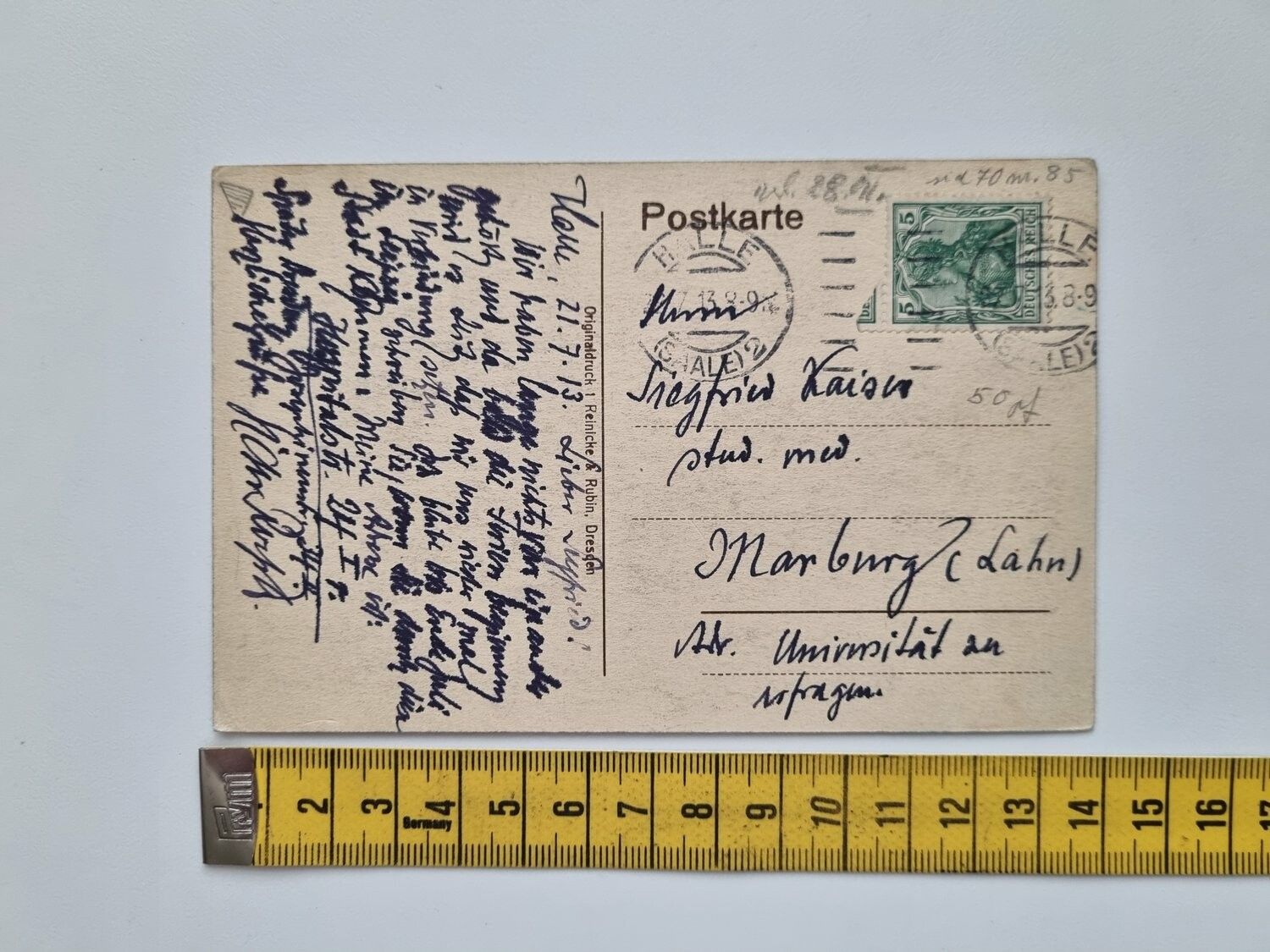 Äldre vykort Roland am roten Turm, 1913