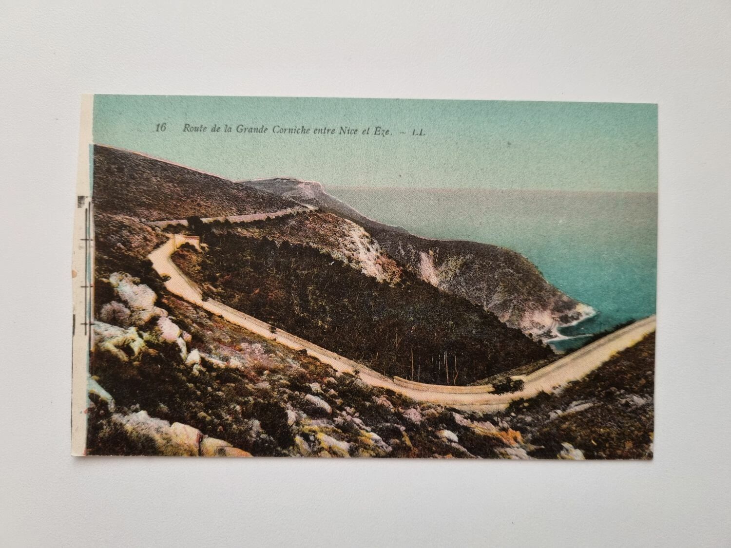 Äldre vykort Route de la Grande Corniche entre Nice et Eze