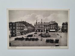 Äldre vykort RUMBURG Marktplatz, Westseite