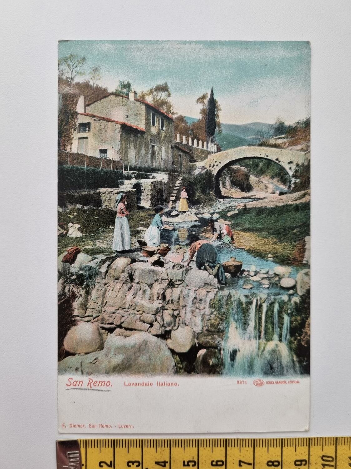 Äldre vykort San Remo. Lavandaie Italiane