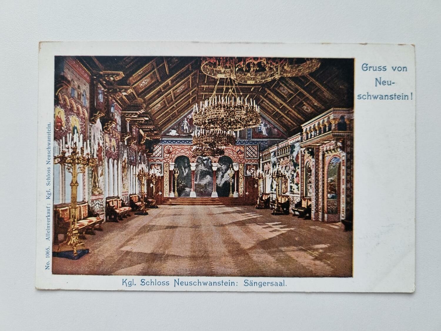 Äldre vykort Schloss Neuschwanstein: Sängersaal.