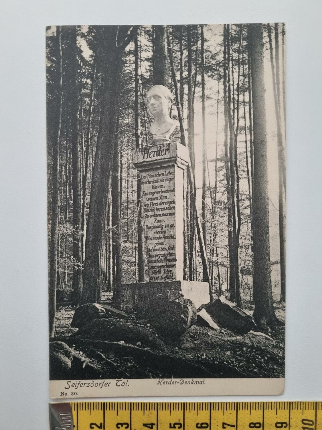 Äldre vykort Seifersdorfer Cal. Herder-Denkmal