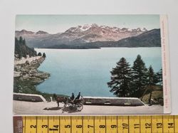 Äldre vykort Silsersee. Malojastrasse und Piz Corvatsch