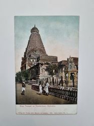 Äldre vykort Siwa Tempel zu Tandschaur, Ostindien