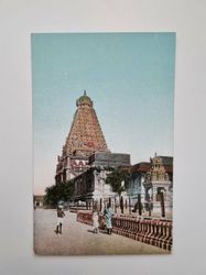Äldre vykort Siwa-Tempel zu Tandschaur, Ostindien