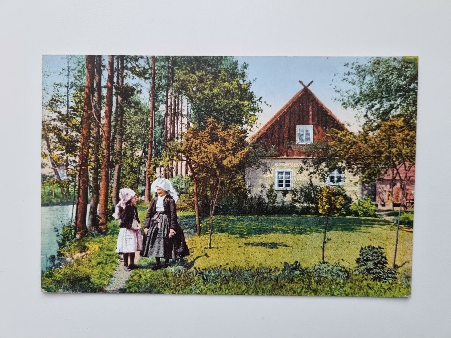 Äldre vykort Spreewaldbilder. In Burg