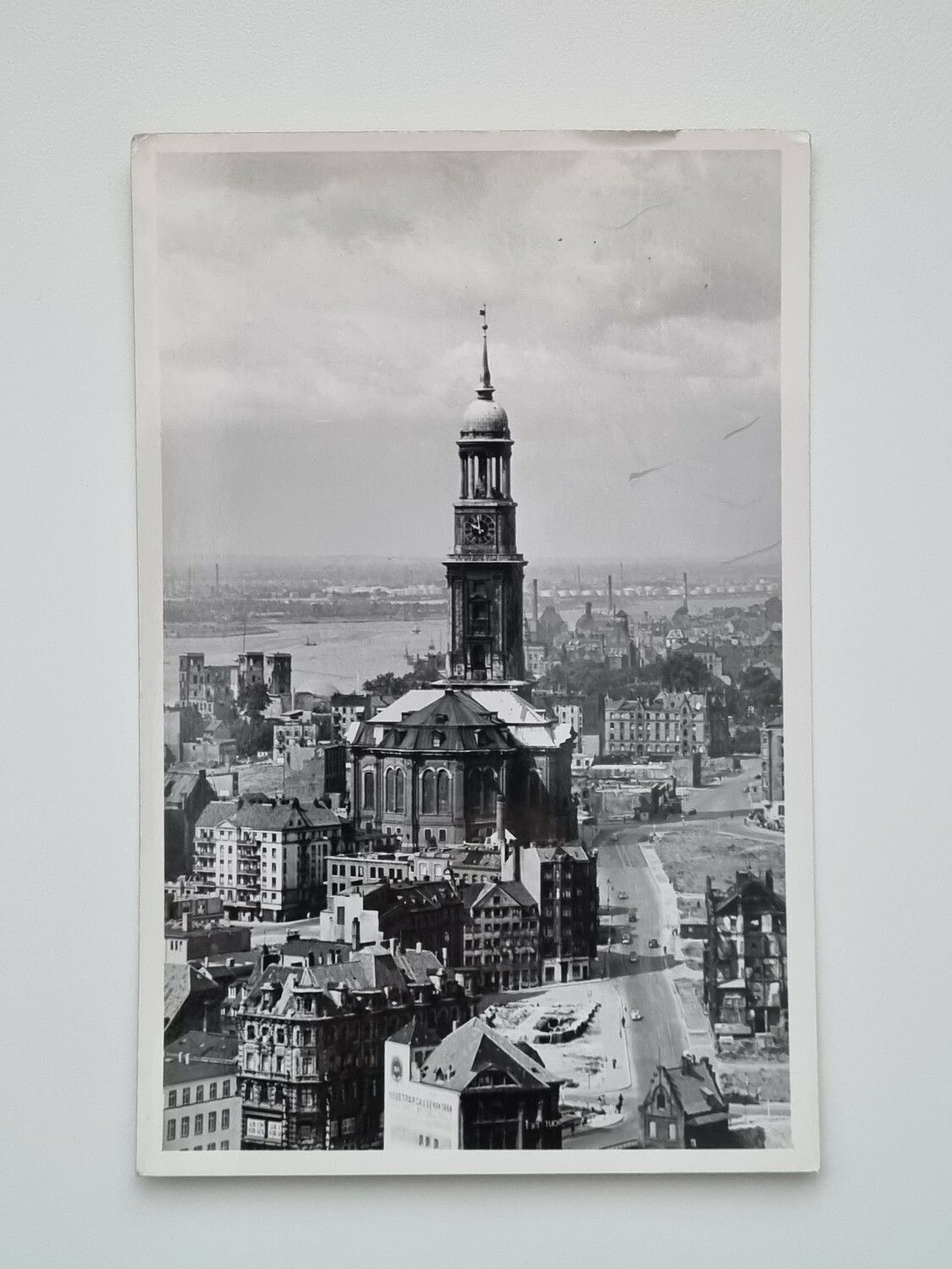 Äldre vykort St. Michael's Church, Hamburg