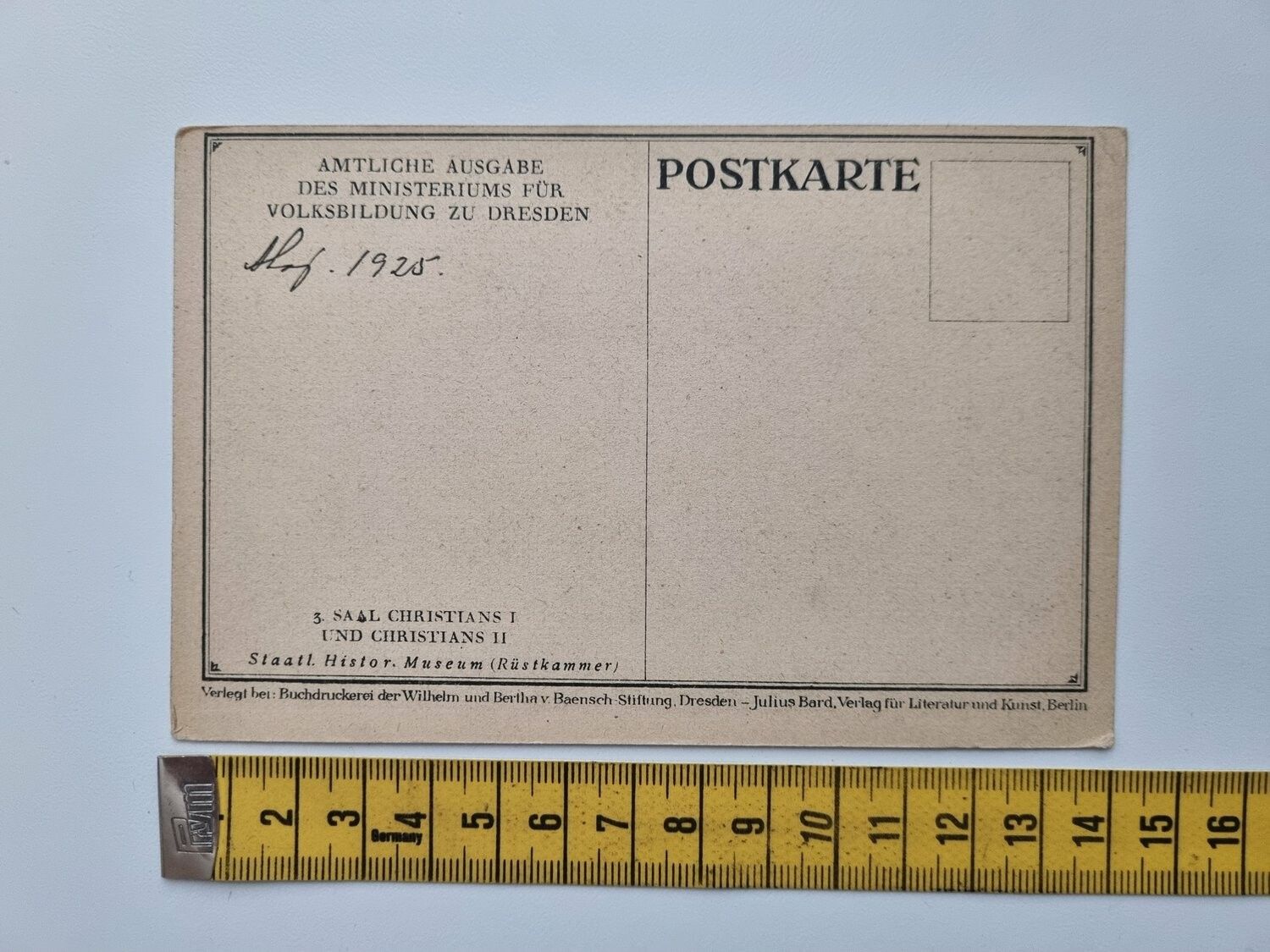 Äldre vykort Staatl. Histor. Museum (Rüstkammer)