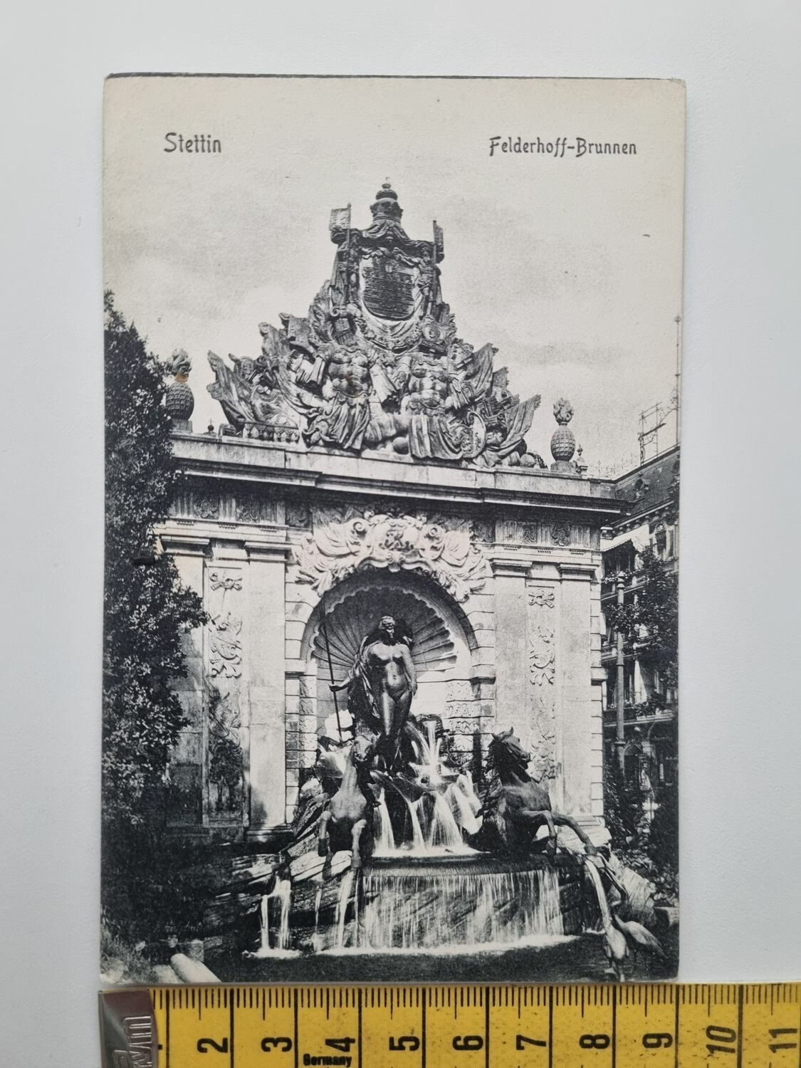 Äldre vykort Stettin Felderhoff-Brunnen